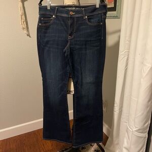 American Eagle Outfitters Women’s Dark Blue Kick Boot Bootcut Jeans